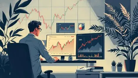 Australian investors trading us stock options multiple screens financial charts upward trends