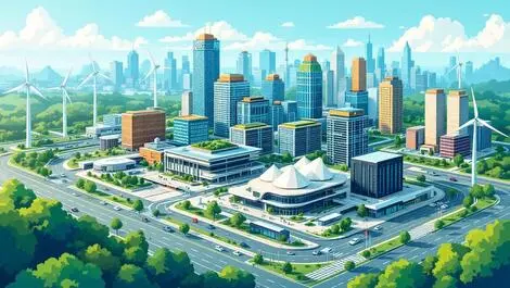 Modern data centers digital infrastructure australian cityscape renewable energy