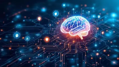 Ai brain computer network digital shield automated cybersecurity data analysis
