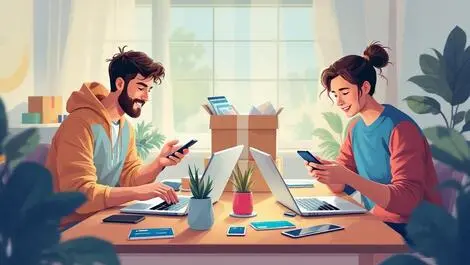 Young australian adults online shopping laptops smartphones comparing prices