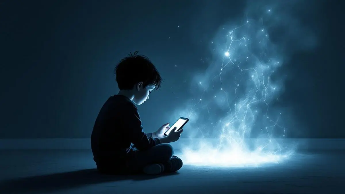 Young new zealand child alone dim room cyberbullying digital threats smartphone support