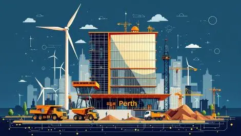 Modern perth office building energy mining infrastructure digital elements