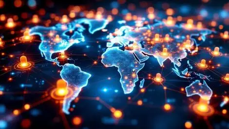 Global cloud connectivity network linking interconnected data centers worldwide