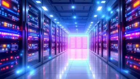 Realistic illustration sleek server racks modern data center efficient cloud infrastructure