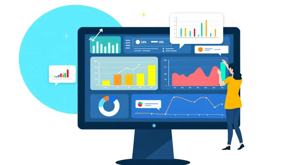 Digital analytics workplace management insights colorful charts graphs