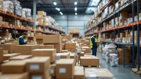Realistic warehouse uk retail returns sorting parcels challenge
