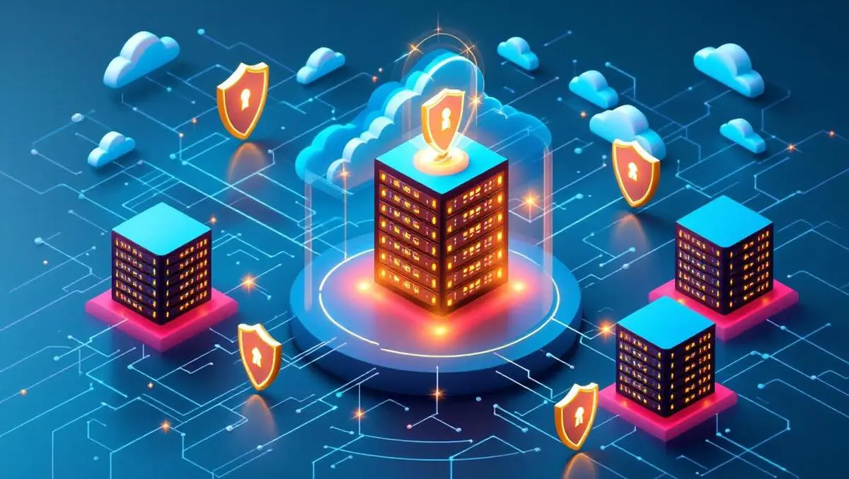 Secure data center cloud servers protective shields ai infrastructure protection modern design