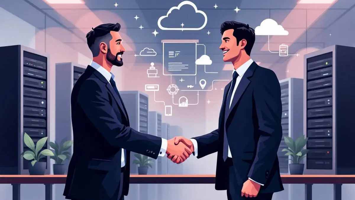 Nz office it business acquisition integration professionals shaking hands