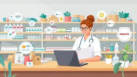 Australian pharmacist laptop pharmacy digital connections streamlined procurement