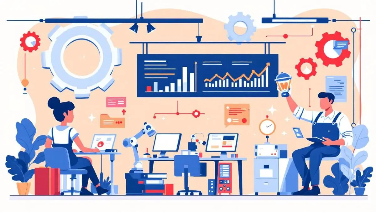 Small business offices automation machines gears digital dashboards australia nz