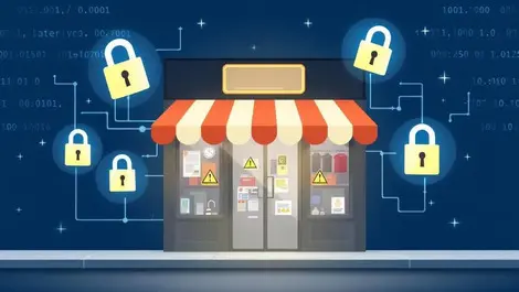 Uk retail store cyber security digital padlocks warning customer data