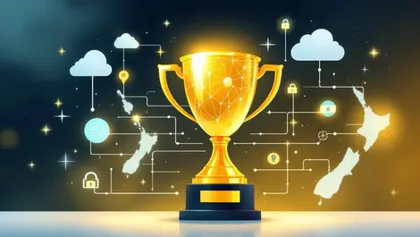 Golden trophy digital cloud network secure data australia new zealand
