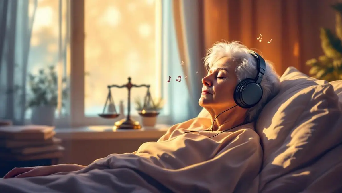 Elderly dementia patient music therapy headphones legal shadows