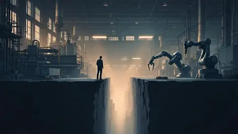 Factory gap traditional machines vs ai robots skills shortage