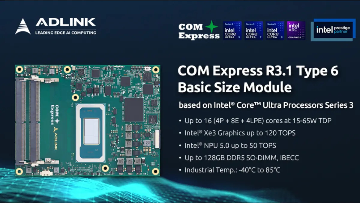 ADLINK unveils rugged Intel edge AI modules for robots