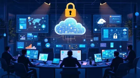 Us msp security operations center analysts screens cloud shields