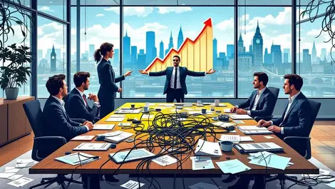 Uk office meeting ai growth chart london skyline weak governance