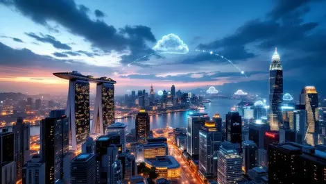 Singapore hong kong ai banking skyline cloud data security