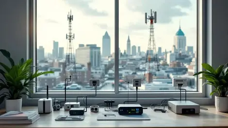 Uk industrial control room iot dual antenna network failover view