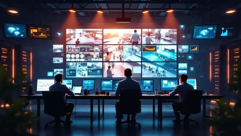 Modern soc security ops center video analytics ai infra scene